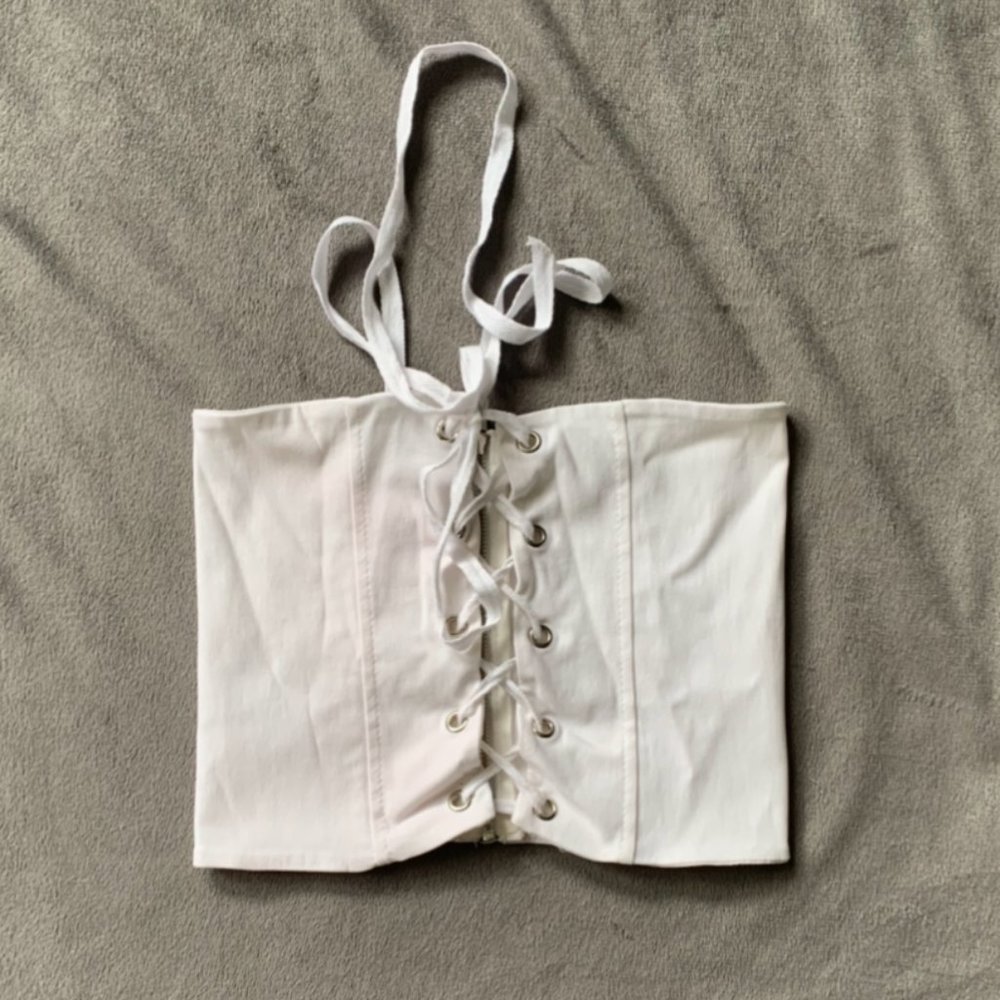 Mendocino White Underbust Corset